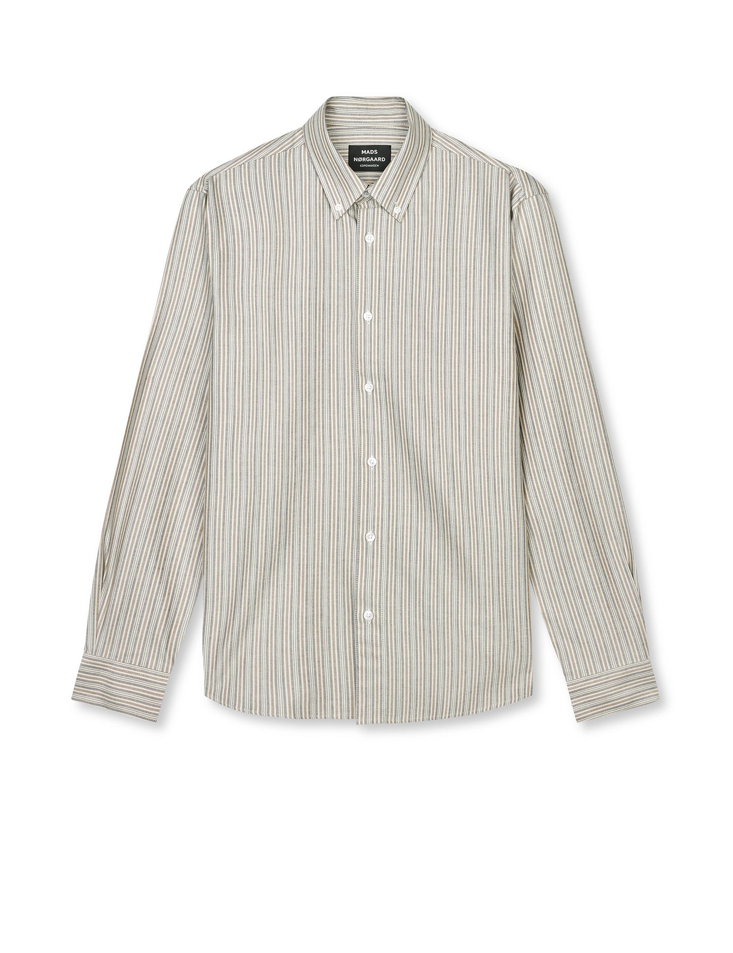 Cotton Oxford Sune Stripe Shirt BD FAV, Parisian Night/Beech