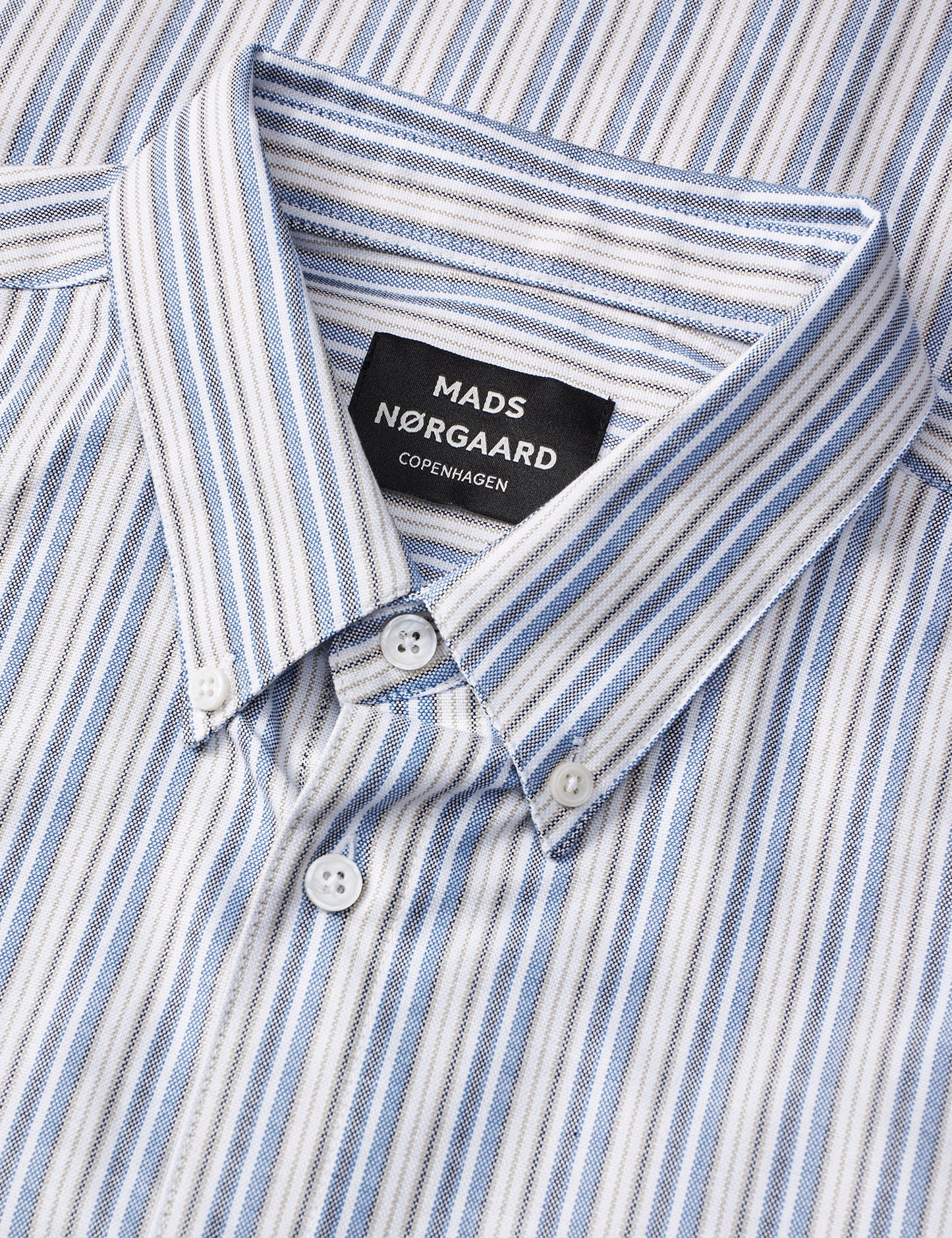 Cotton Oxford Sune Stripe Shirt BD FAV, Bright Cobalt