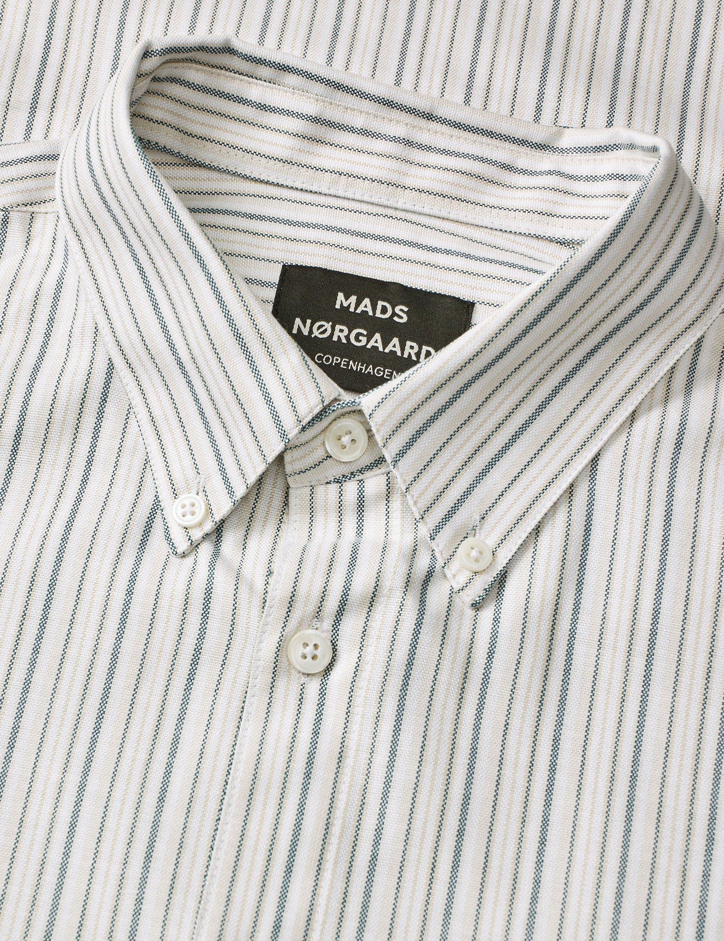 Cotton Oxford Sune Stripe Shirt BD FAV, Deep Sea