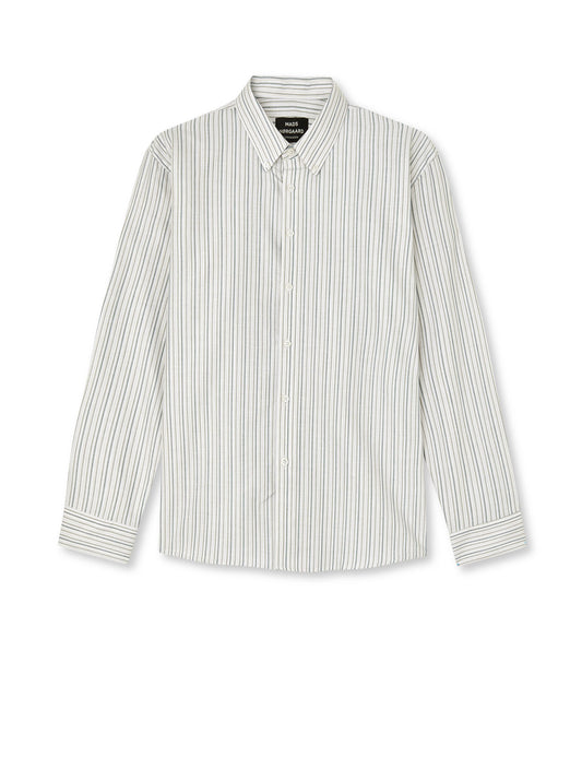 Cotton Oxford Sune Stripe Shirt BD FAV, Deep Sea