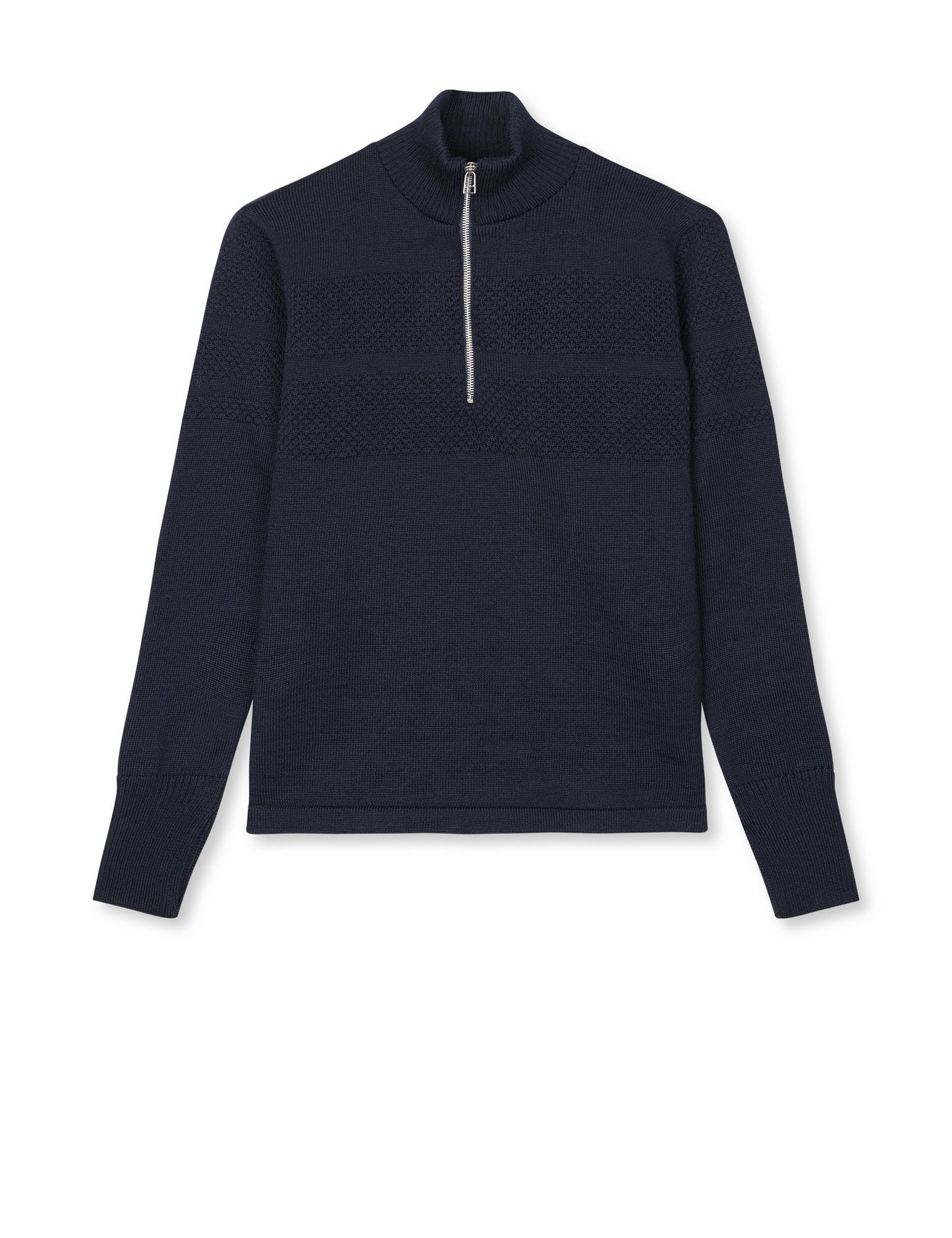 Wool Klemens Half Zip Knit, Sky Captain