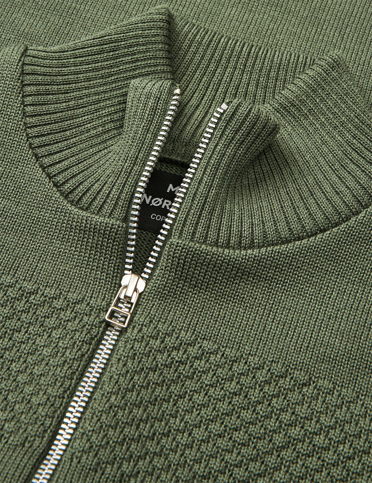 Wool Klemens Half Zip Knit, Four Leaf Clover