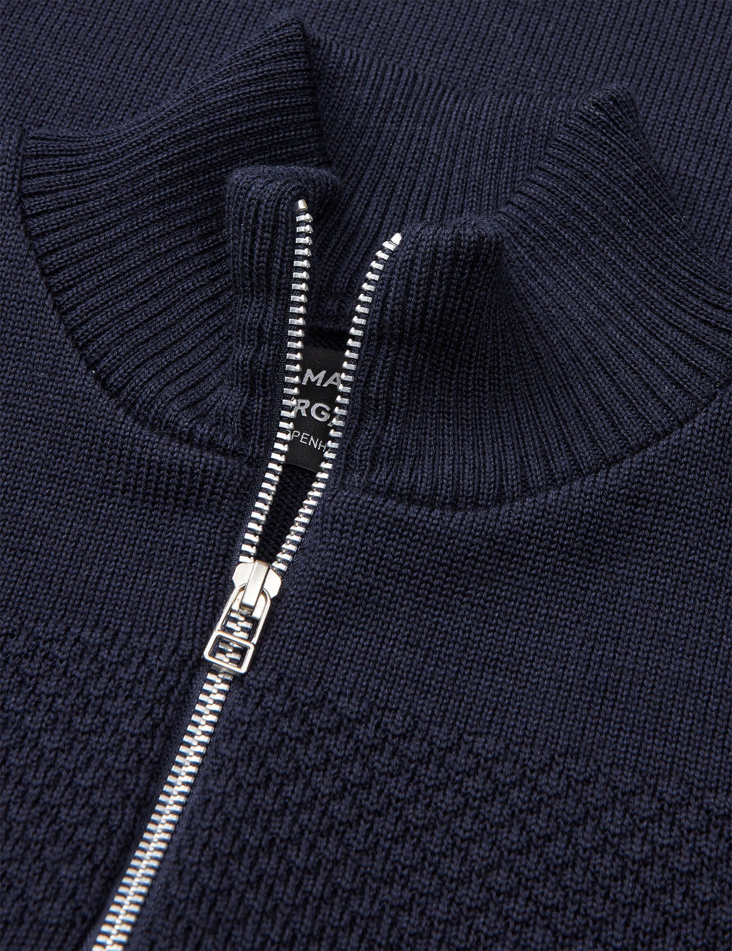 Wool Klemens Half Zip Knit, Parisian Night/Charcoal Melang