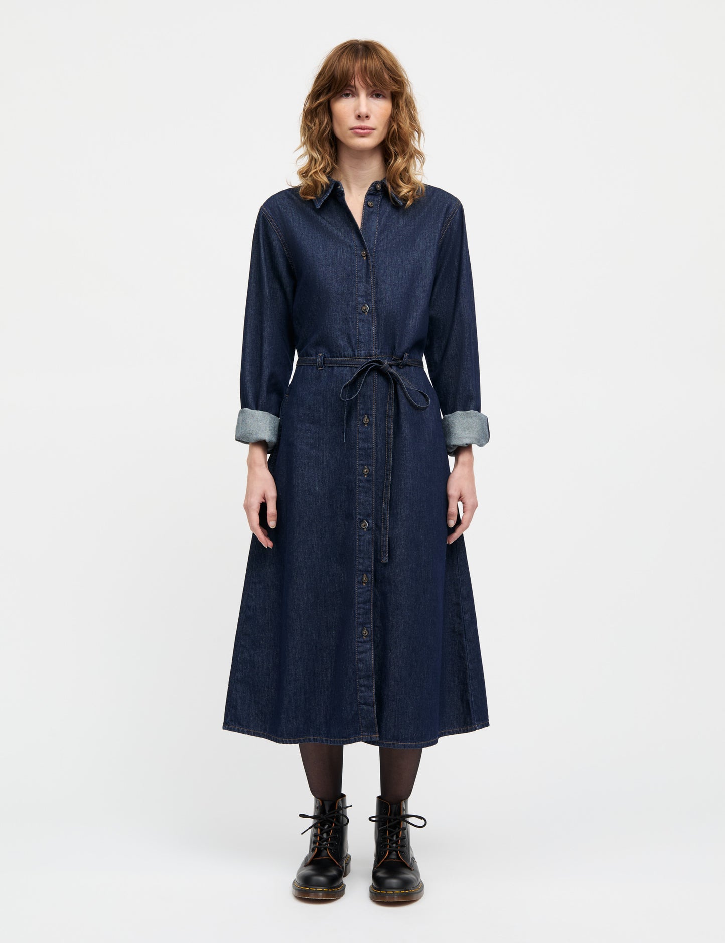 Cosy Denim Svanil Dress, Dark Indigo