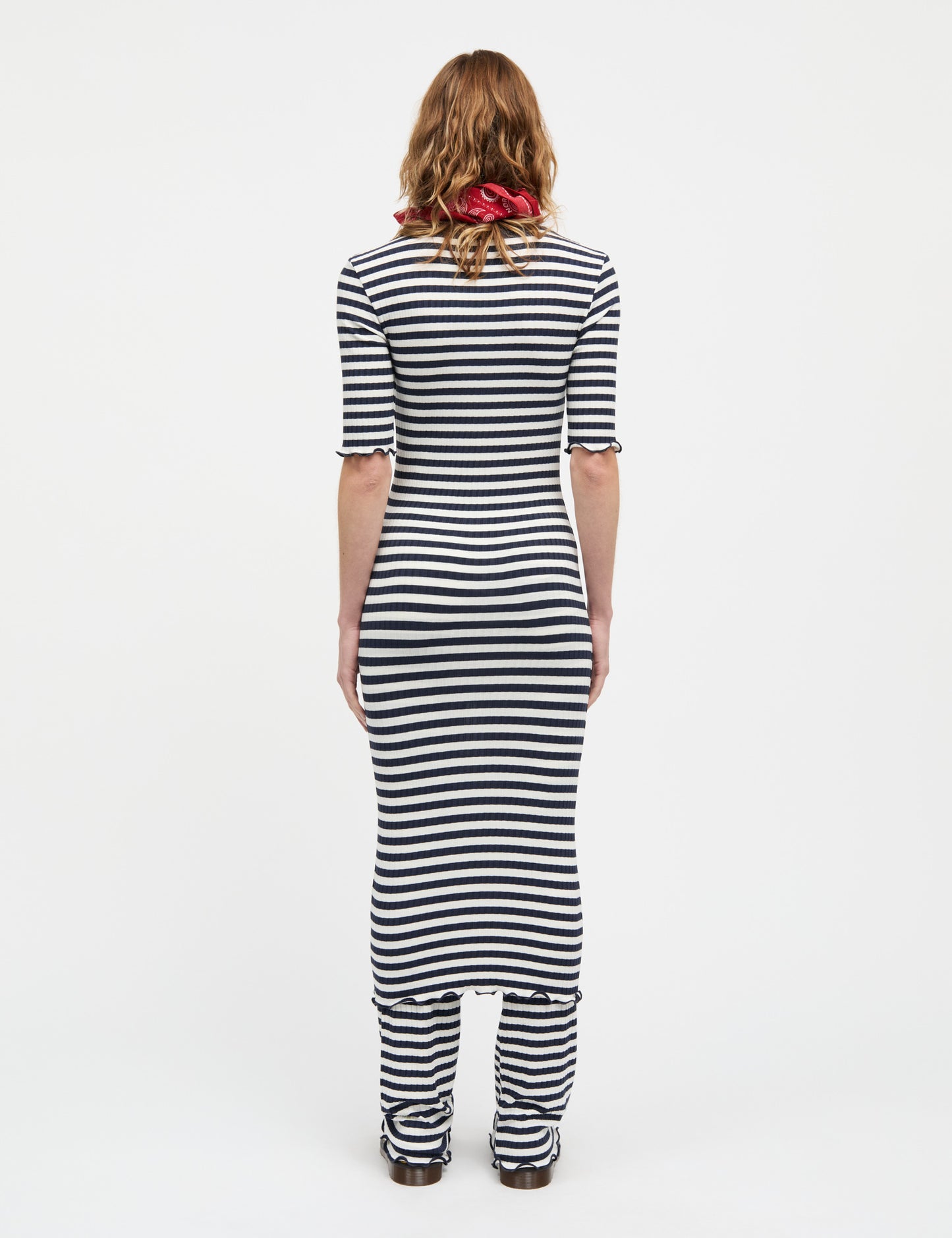 5x5 Stripe Tanya Dress, Vanilla Ice/Parisian Night