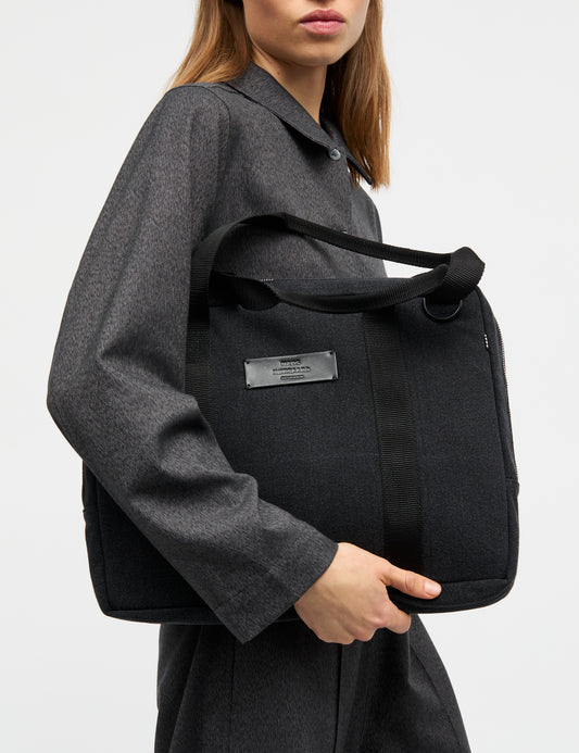 Boutique Washed Computer Bag, Washed Black