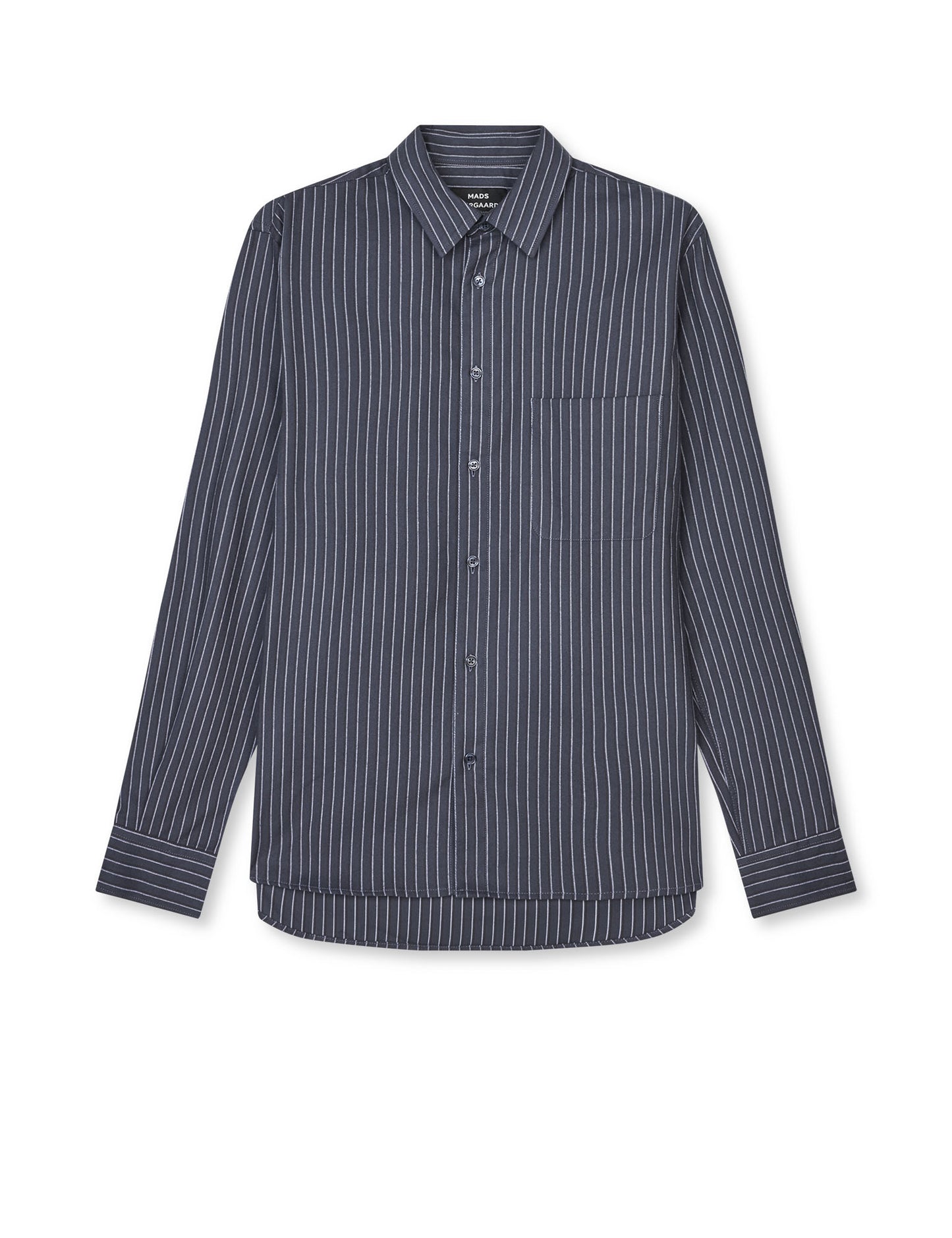 Cotton Flannel Stripe Sune Shirt, Parisian Night Stripe