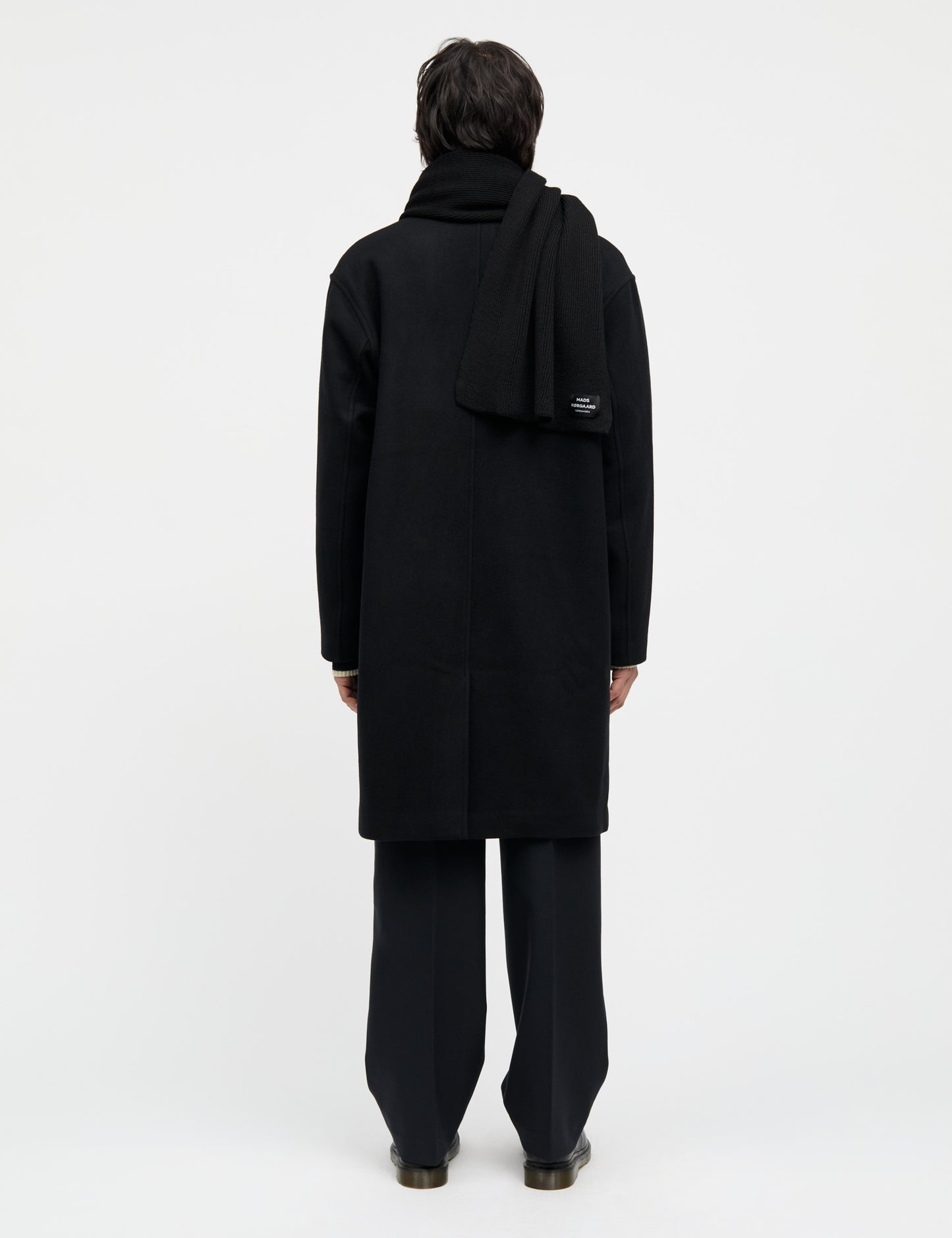 Compact Wool Curtis Coat, Black