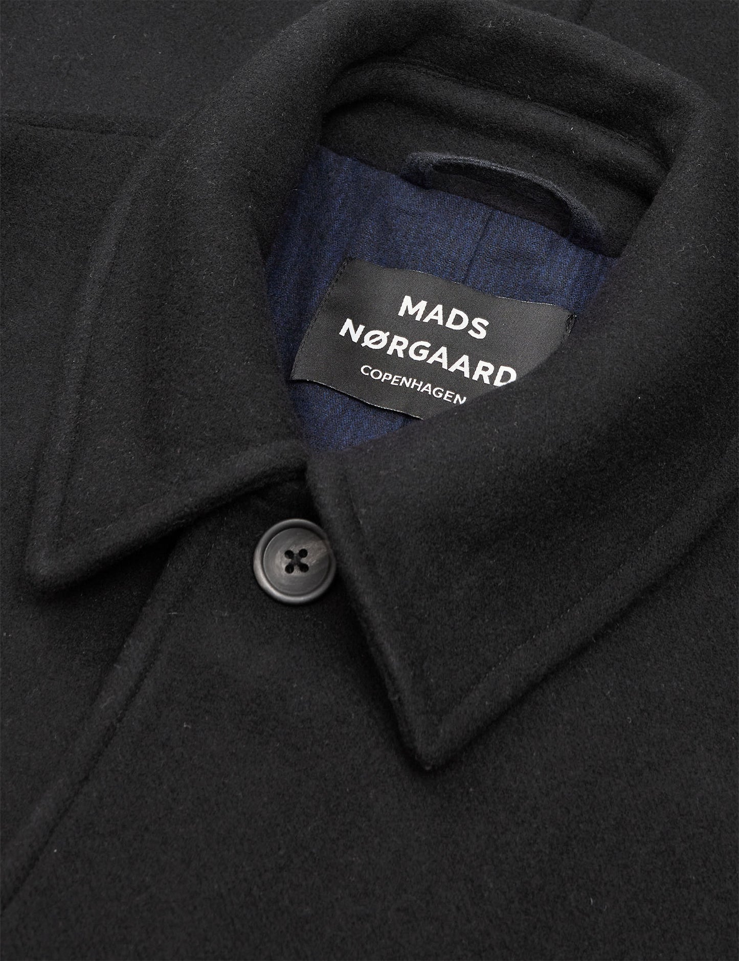 Compact Wool Curtis Coat, Black