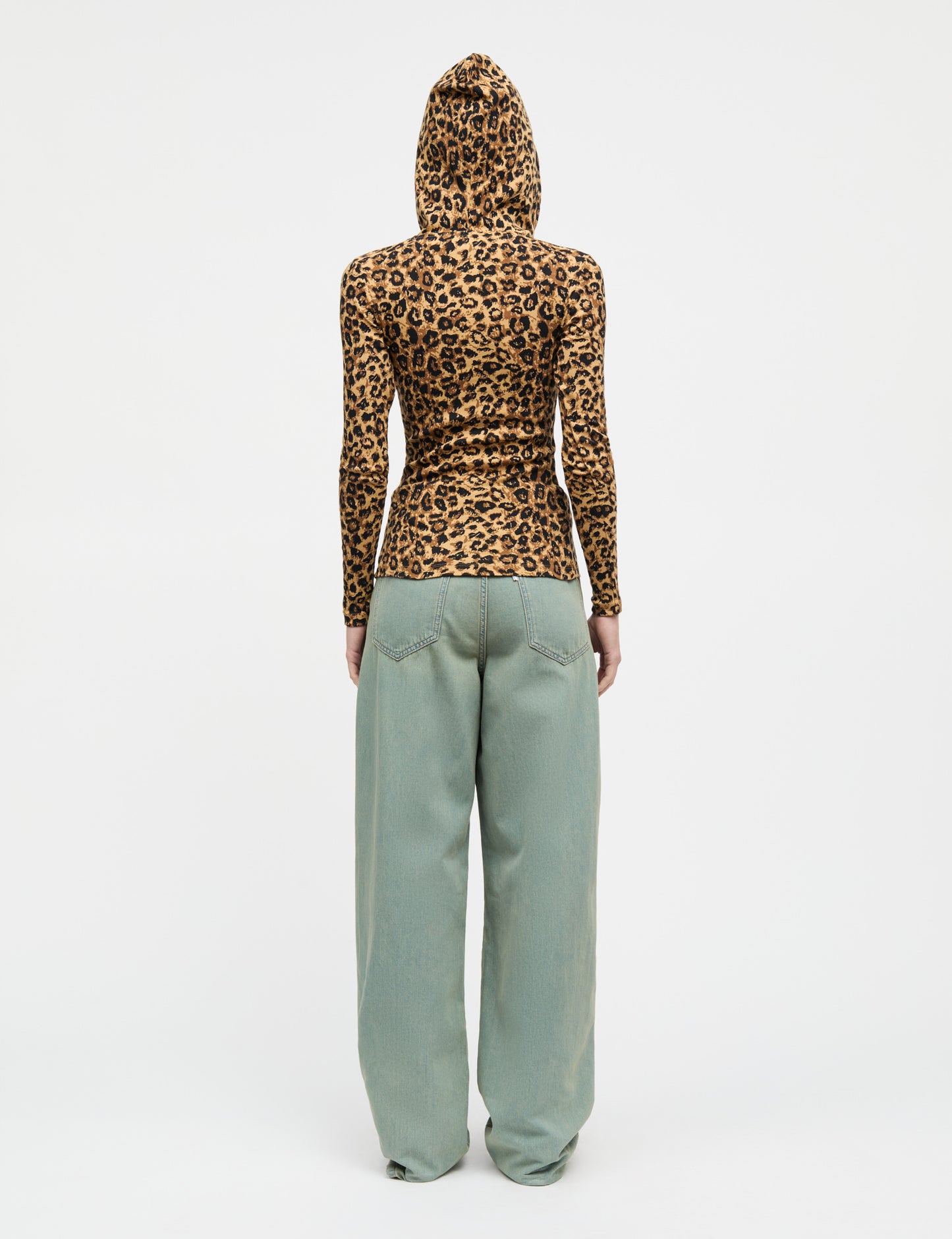 2x2 Cotton Tilla Hood AOP, Leopard AOP/Black