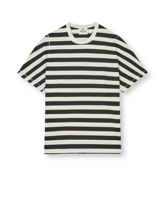Single Cotton Grace Tee, Black/Snow White