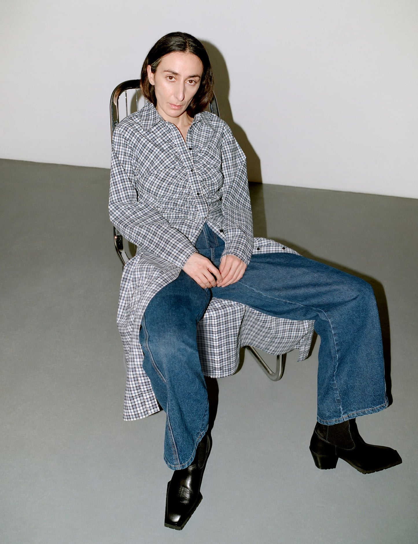 Poplinda Iris Dress, Parisian Night Check