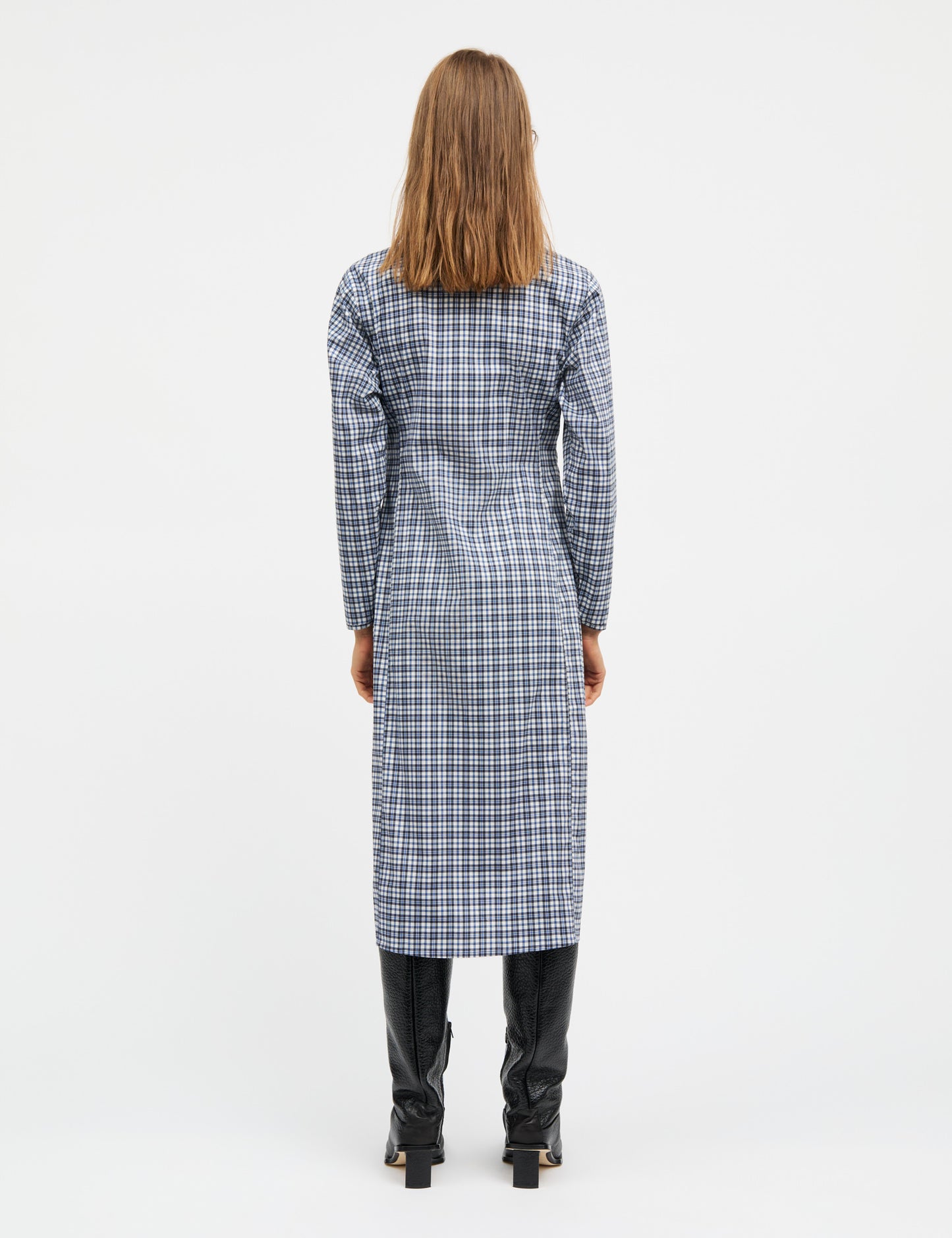 Poplinda Iris Dress, Parisian Night Check