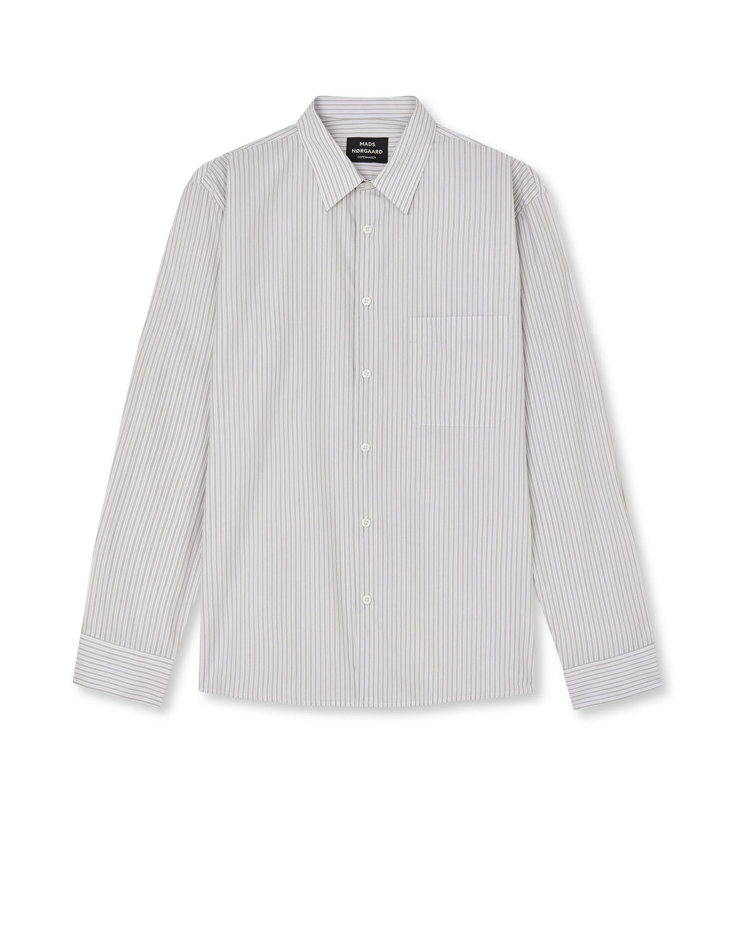Prime Cotton Poplin Sune Shirt, Walnut Stripe
