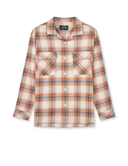Check Cotton Tencel Luke Shirt, Orange Check