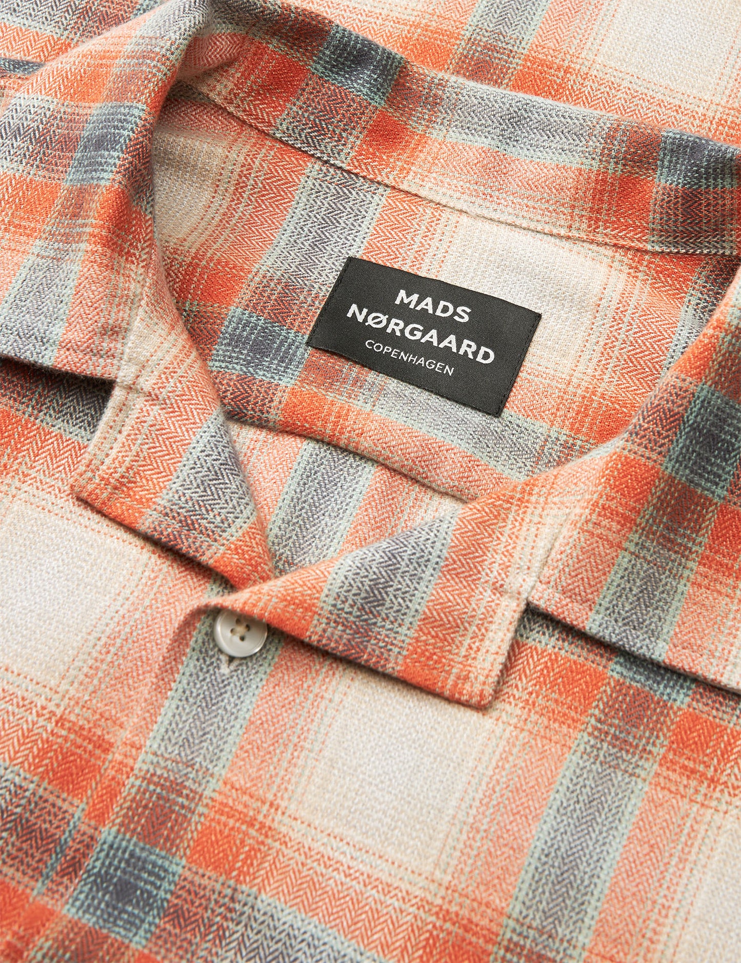 Check Cotton Tencel Luke Shirt, Orange Check