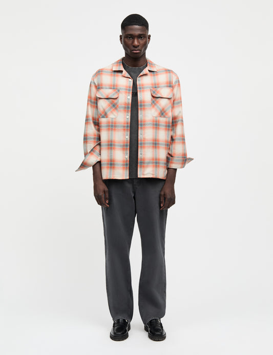 Check Cotton Tencel Luke Shirt, Orange Check