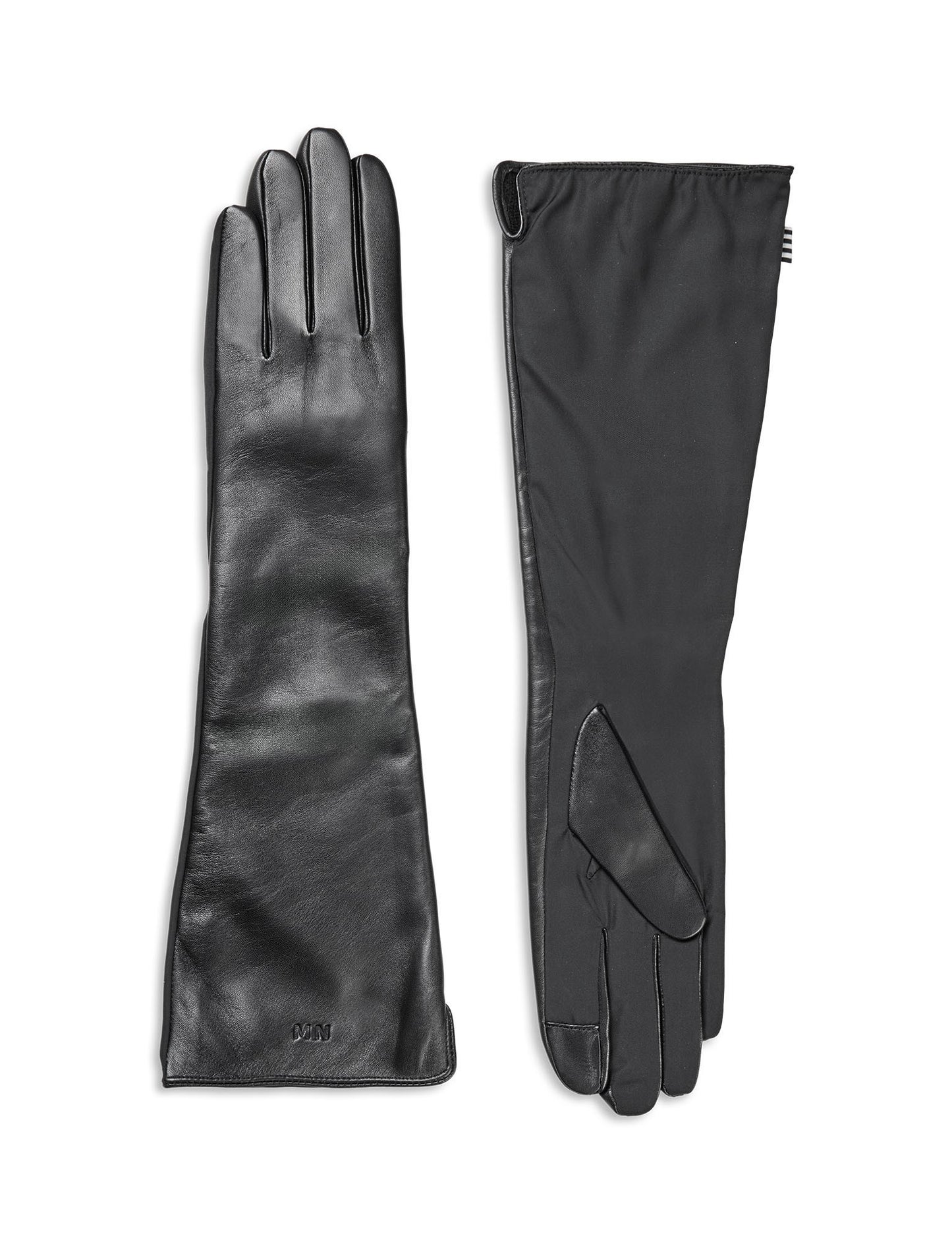 Tian Ace Long Leather Mix Glove, Black