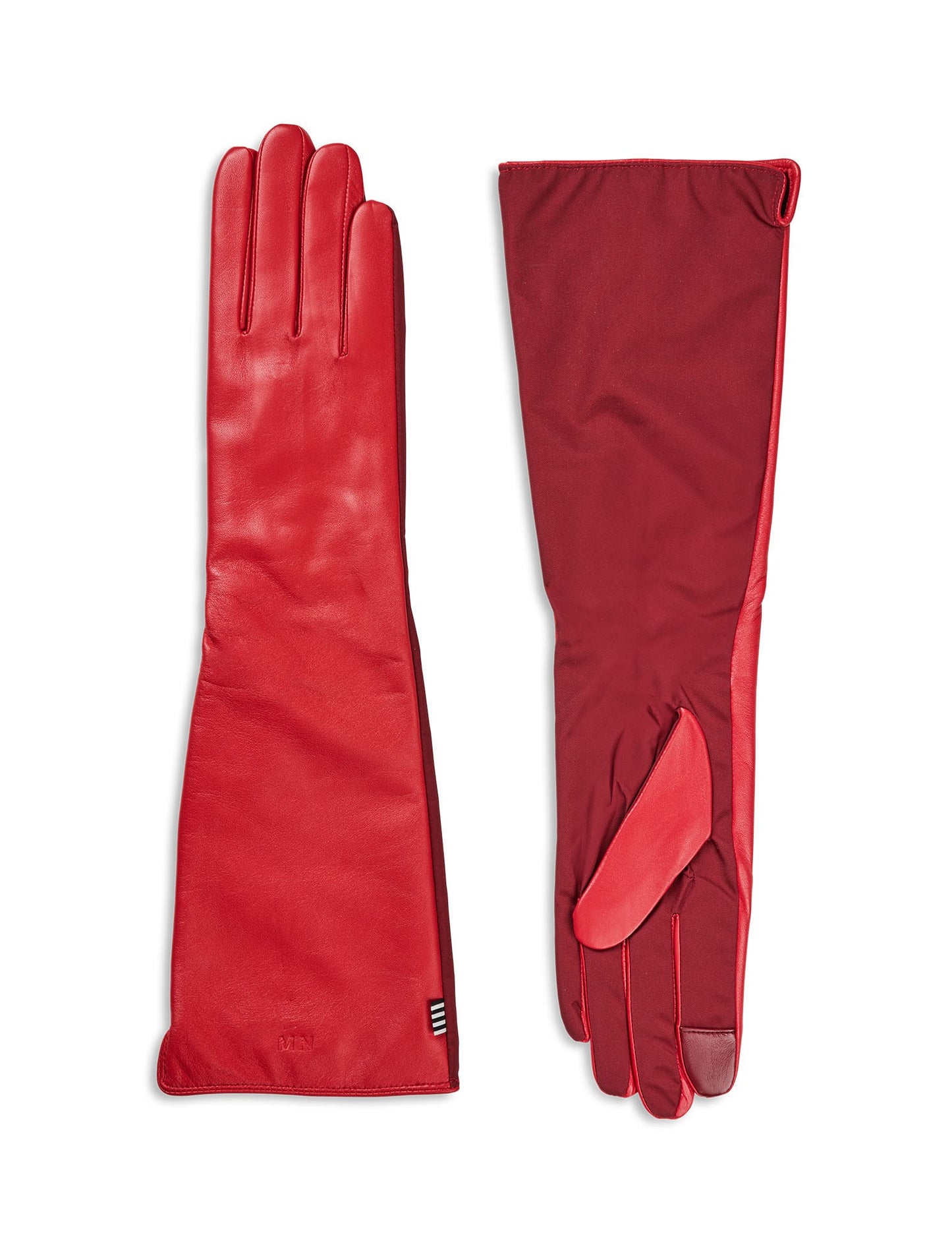 Tian Ace Long Leather Mix Glove, Winery/High Risk Red