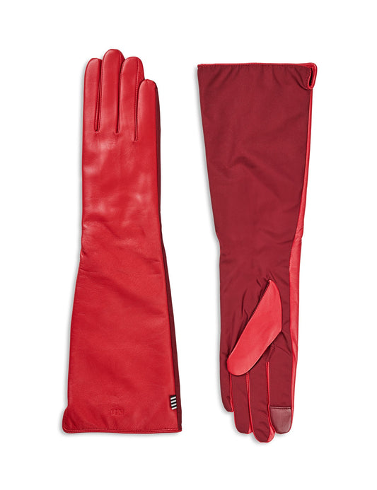 Tian Ace Long Leather Mix Glove, Winery/High Risk Red