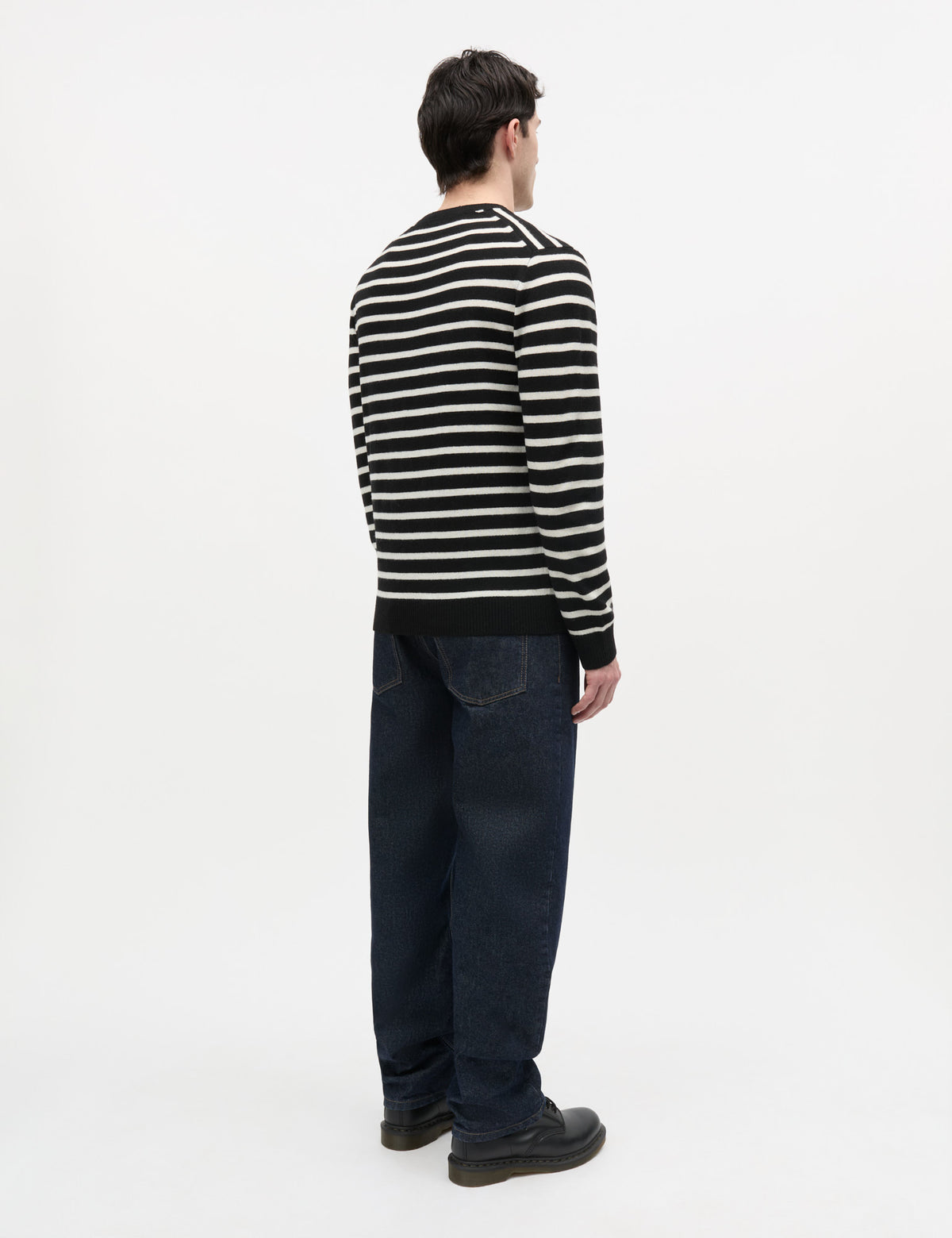 Super Wool Karsten Stripe Knit, Black/Vanilla Ice