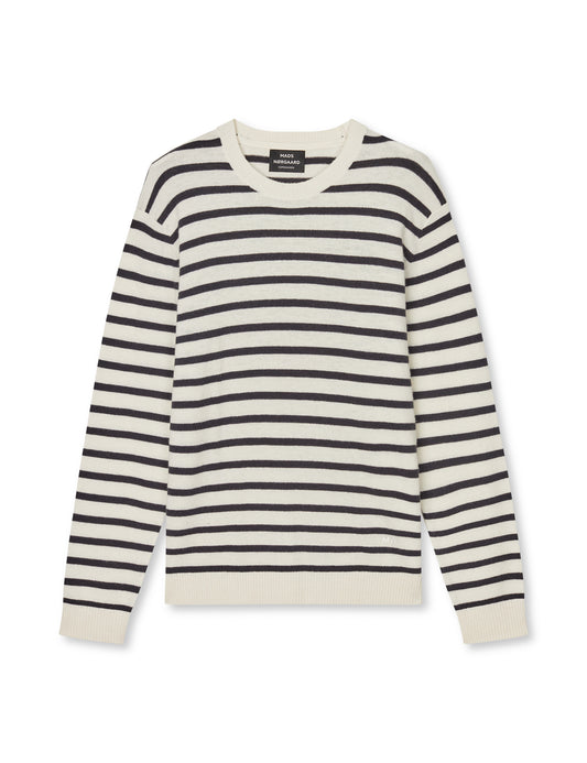 Super Wool Karsten Stripe Knit, Vanilla Ice/Asphalt