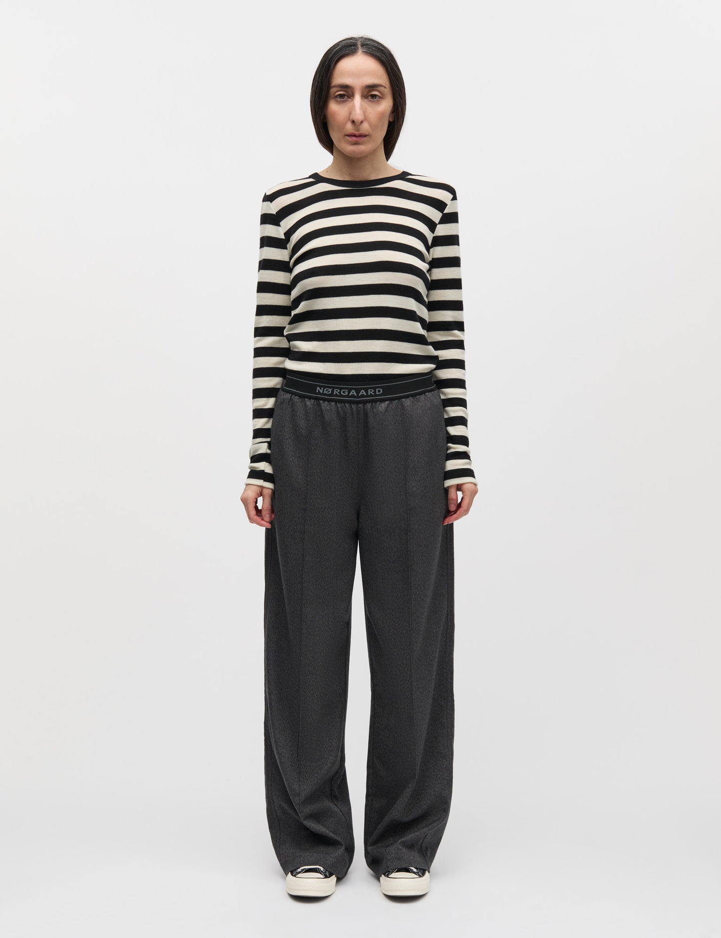 Fine Wool Sharon Knit, Black/Vanilla Ice