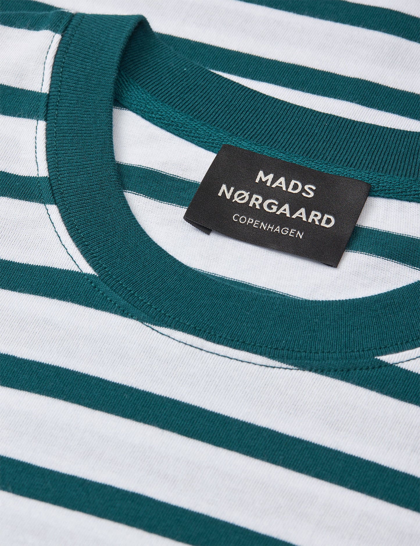 Cotton Jersey Stripe Frode Tee, Deep Sea/White