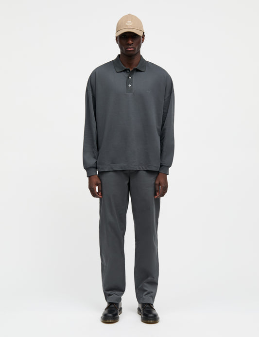 Light Terry Polo Sweat, Asphalt