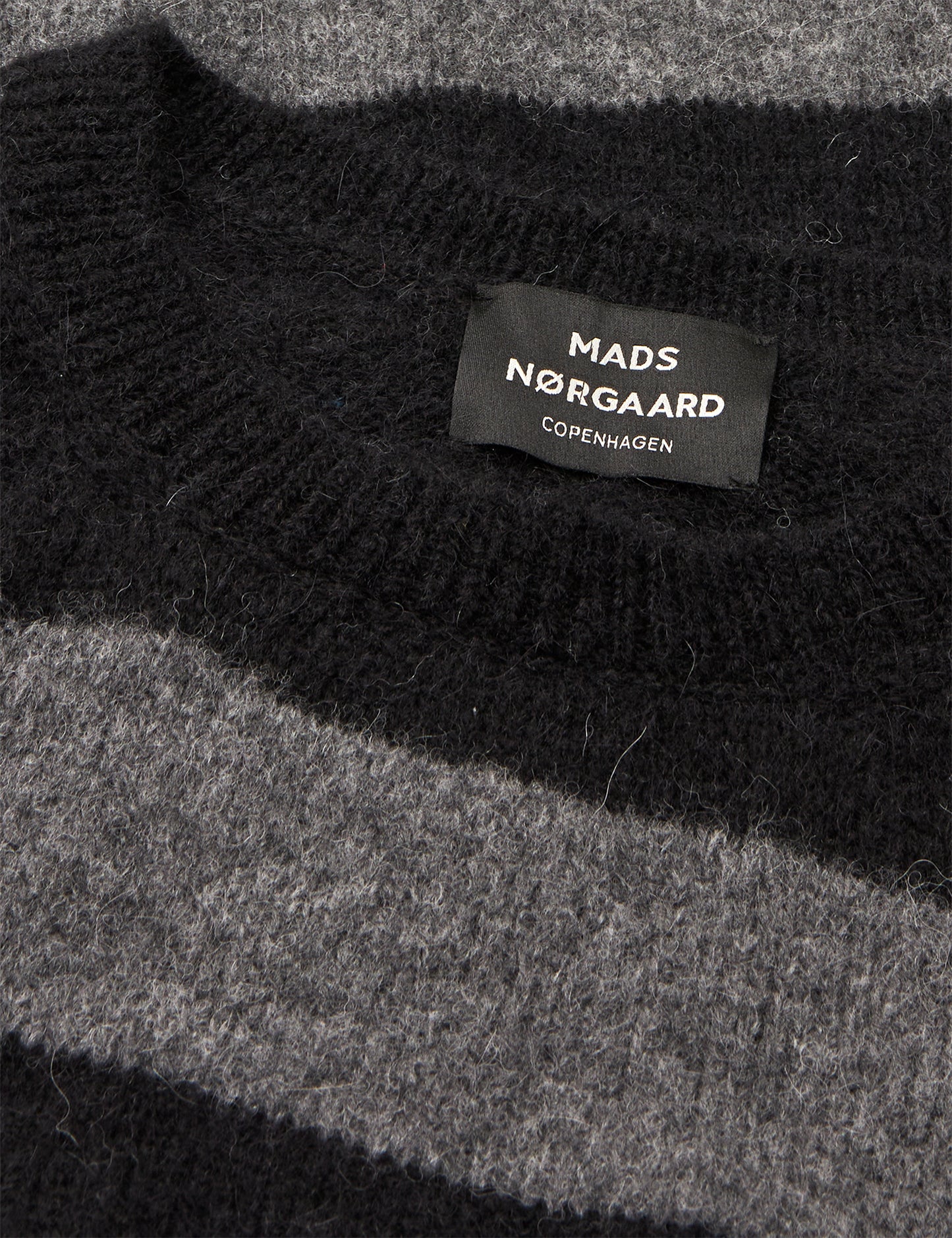 Alpaca Vilhelm Stripe Knit, Black/Asphalt