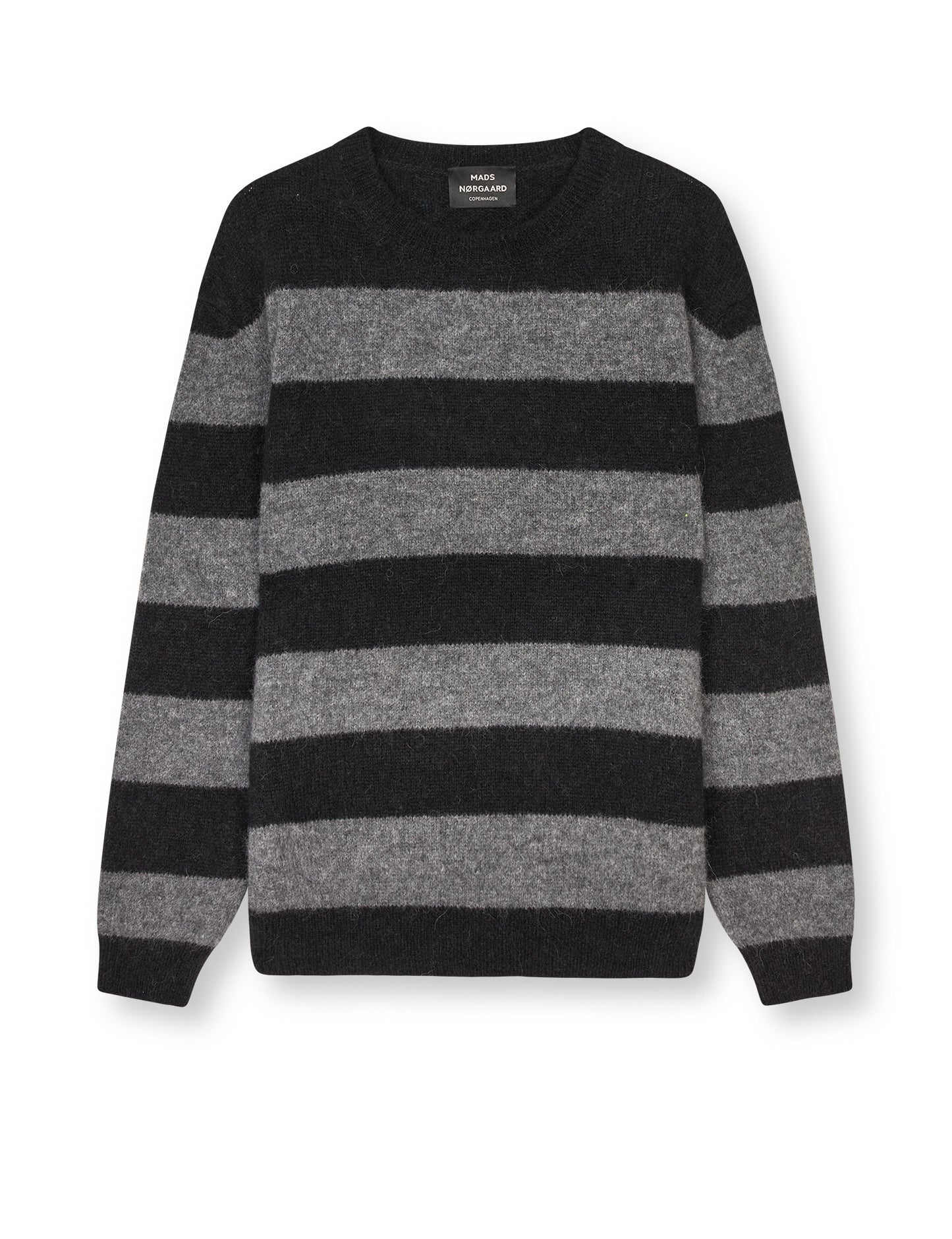 Alpaca Vilhelm Stripe Knit, Black/Asphalt