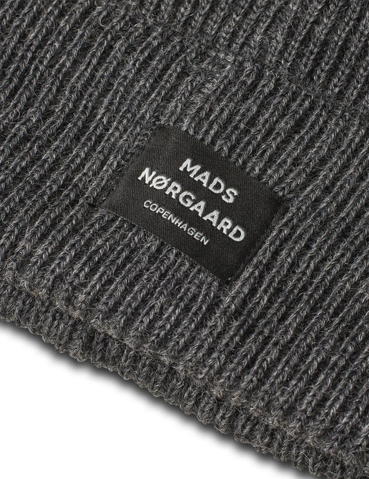 Wool Ask Beanie, Charcoal Melange