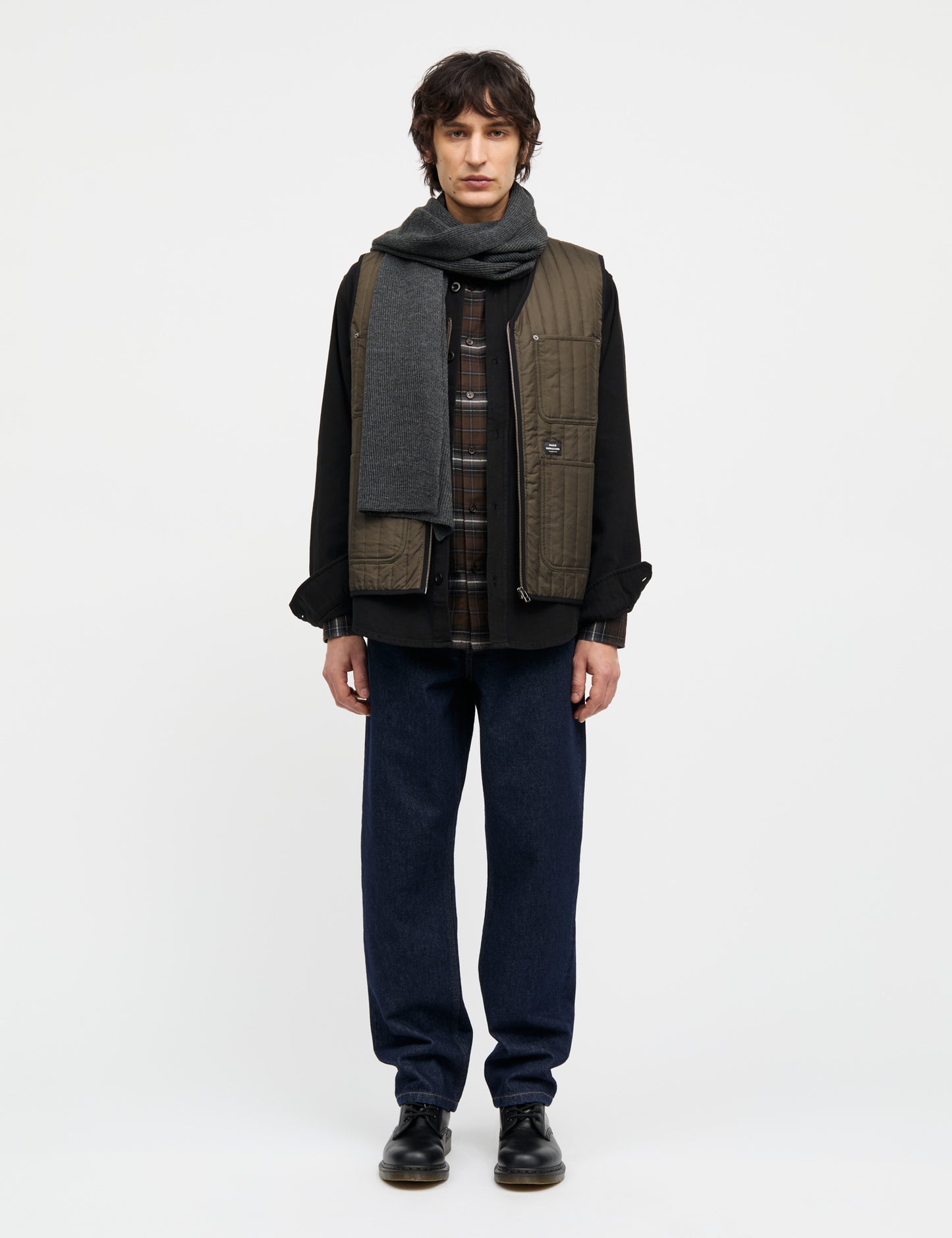 Wool Arne Scarf, Charcoal Melange