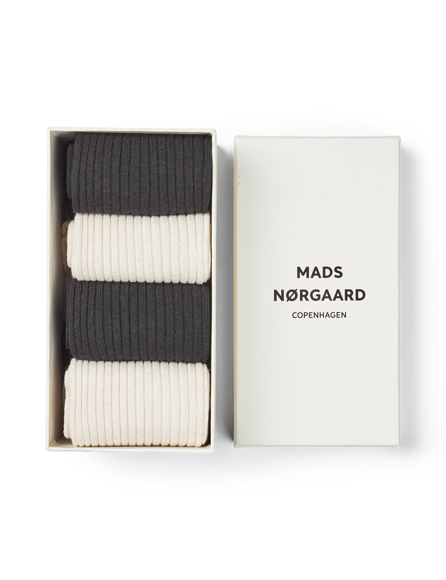 Sock Box Anton, Black/Ecru 26-1