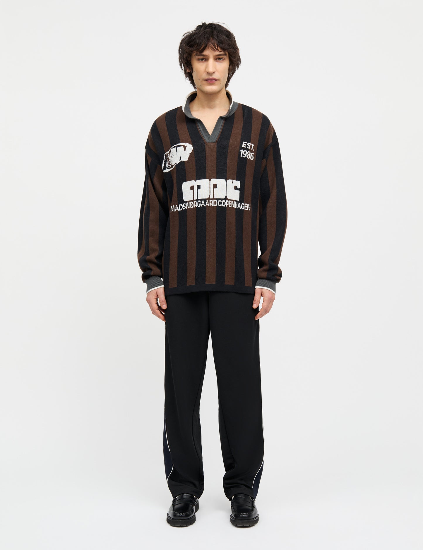 Fancy Liam Football Knit, Black/Demitasse