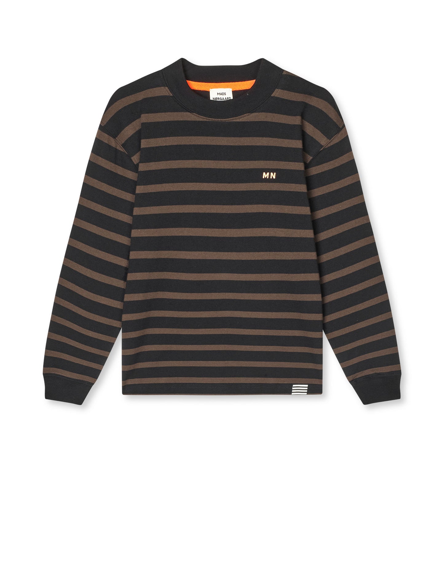Cotton Jersey Stripe Carlito Tee LS, Black/Demitasse