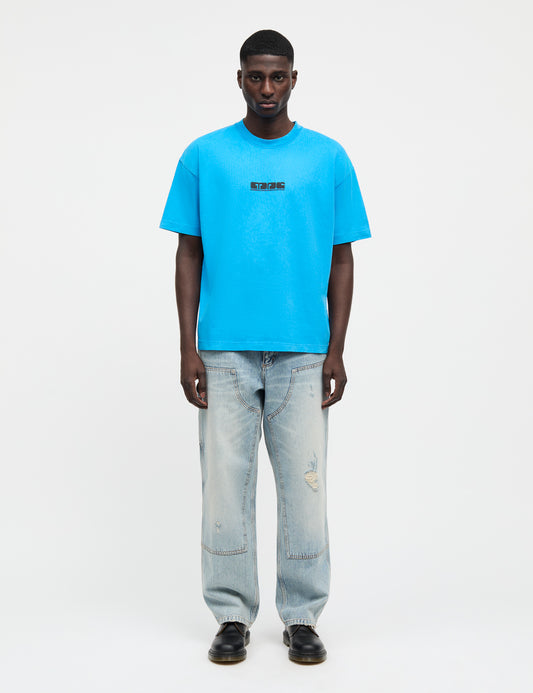 Open-End Dye Big Tee, Malibu Blue