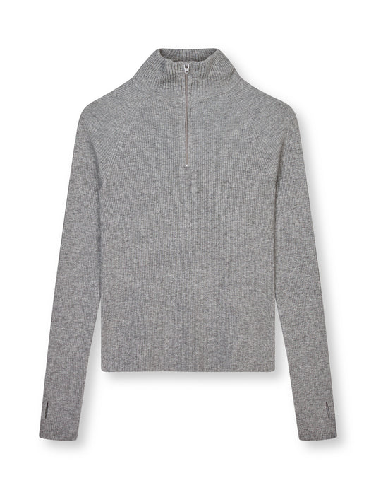 Fine Merino Ida Knit, Grey Melange