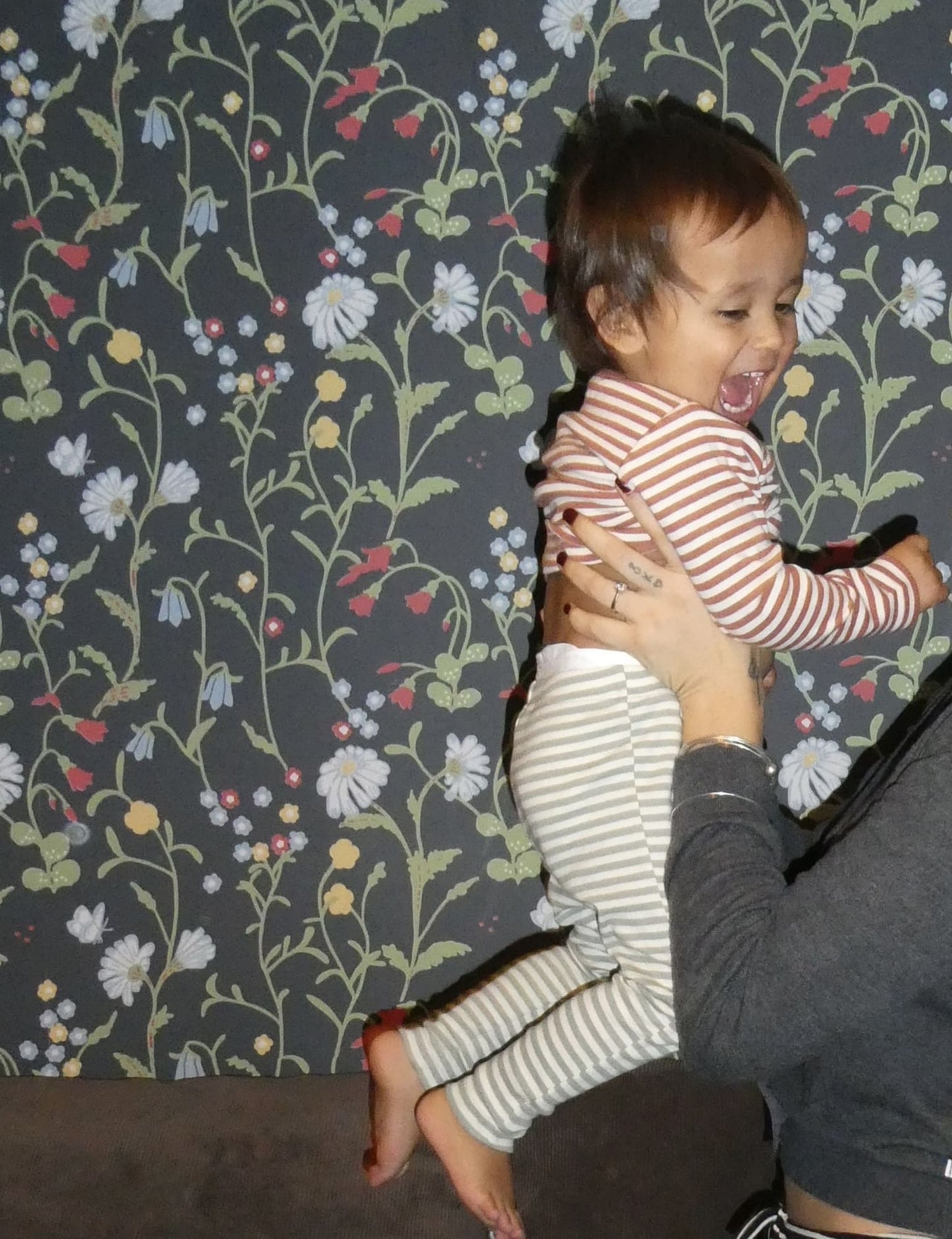 Soft Duo Striped Tobinino Tee LS, Cedar Wood/Vanilla Ice