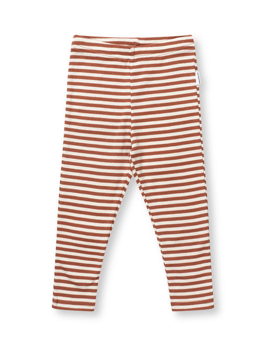 Soft Duo Striped Pumini Leggins, Cedar Wood/Vanilla Ice