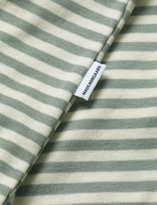 Soft Duo Striped Pumini Leggins, Slate Gray/Vanilla Ice