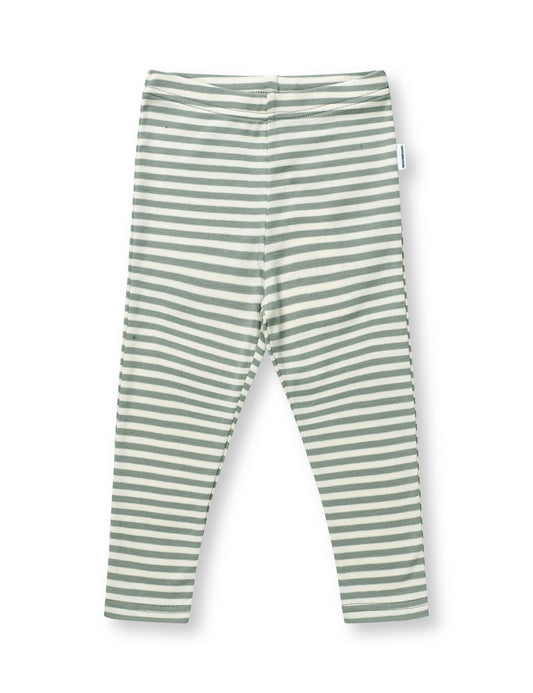 Soft Duo Striped Pumini Leggins, Slate Gray/Vanilla Ice