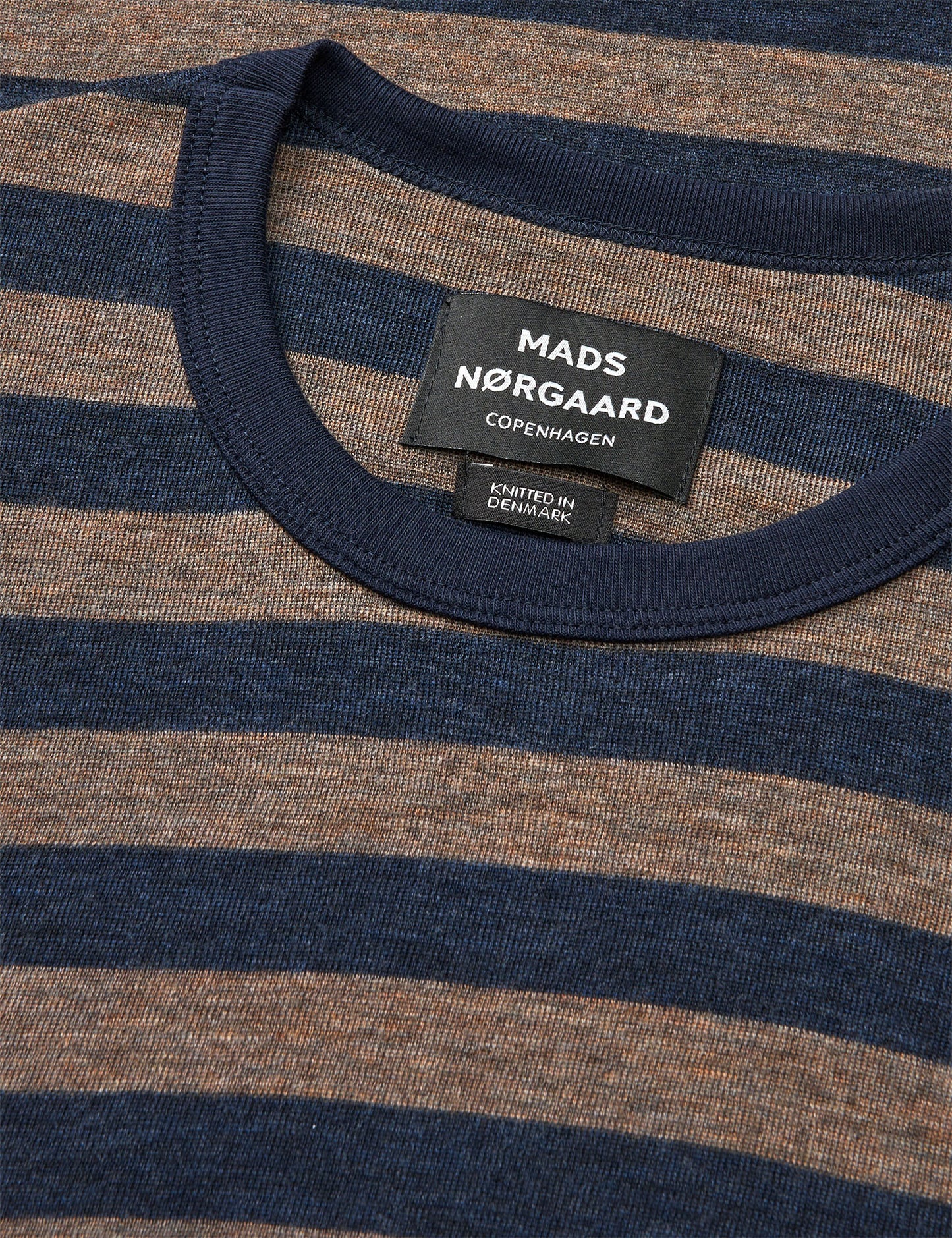 Fine Wool Tobias Knit, Brown/Navy