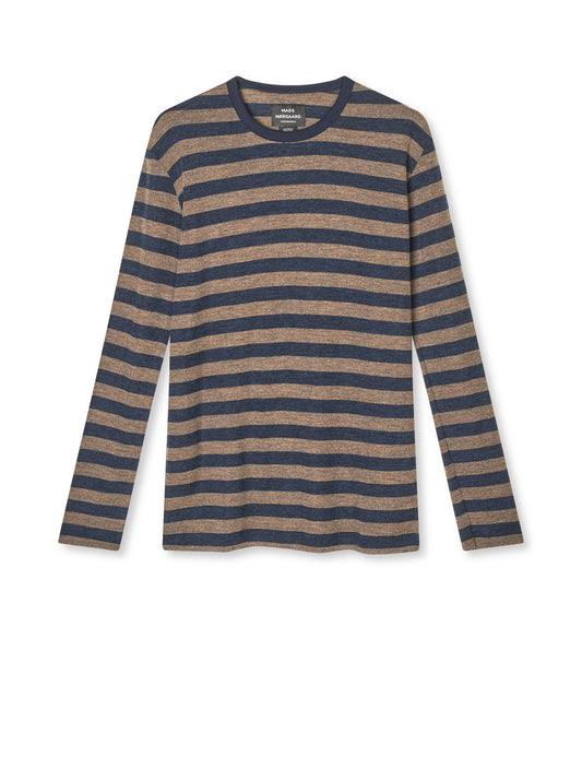 Fine Wool Tobias Knit, Brown/Navy