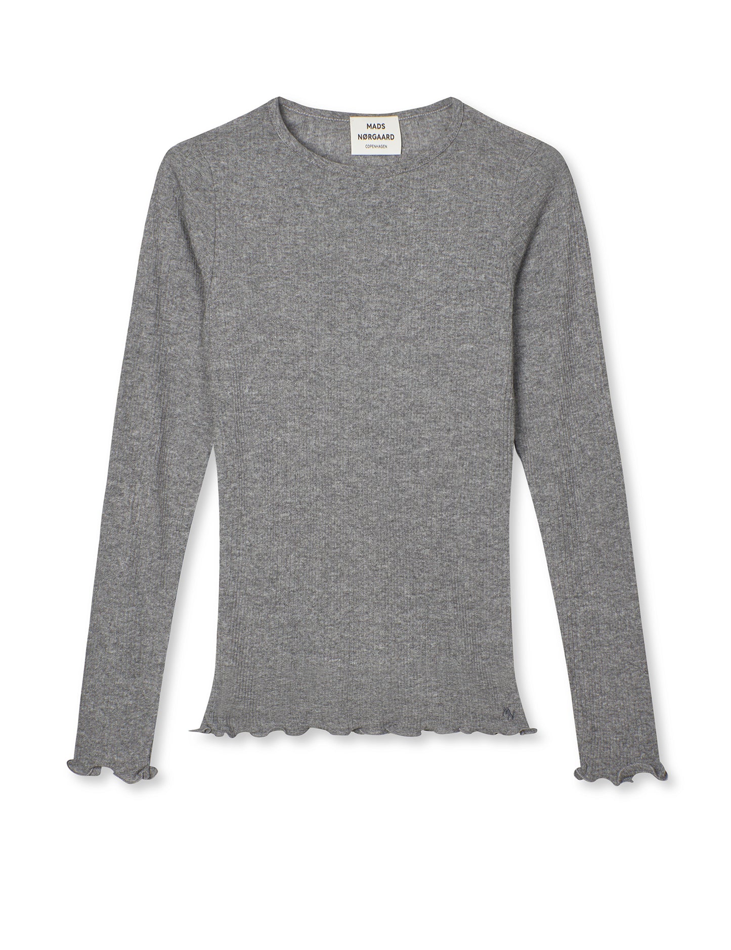 Point Wool Poline Tee LS, Grey Melange