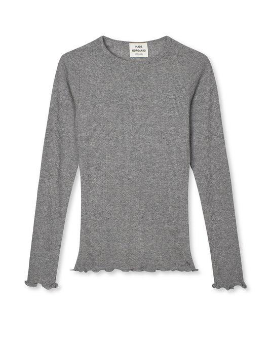 Point Wool Poline Tee LS, Grey Melange