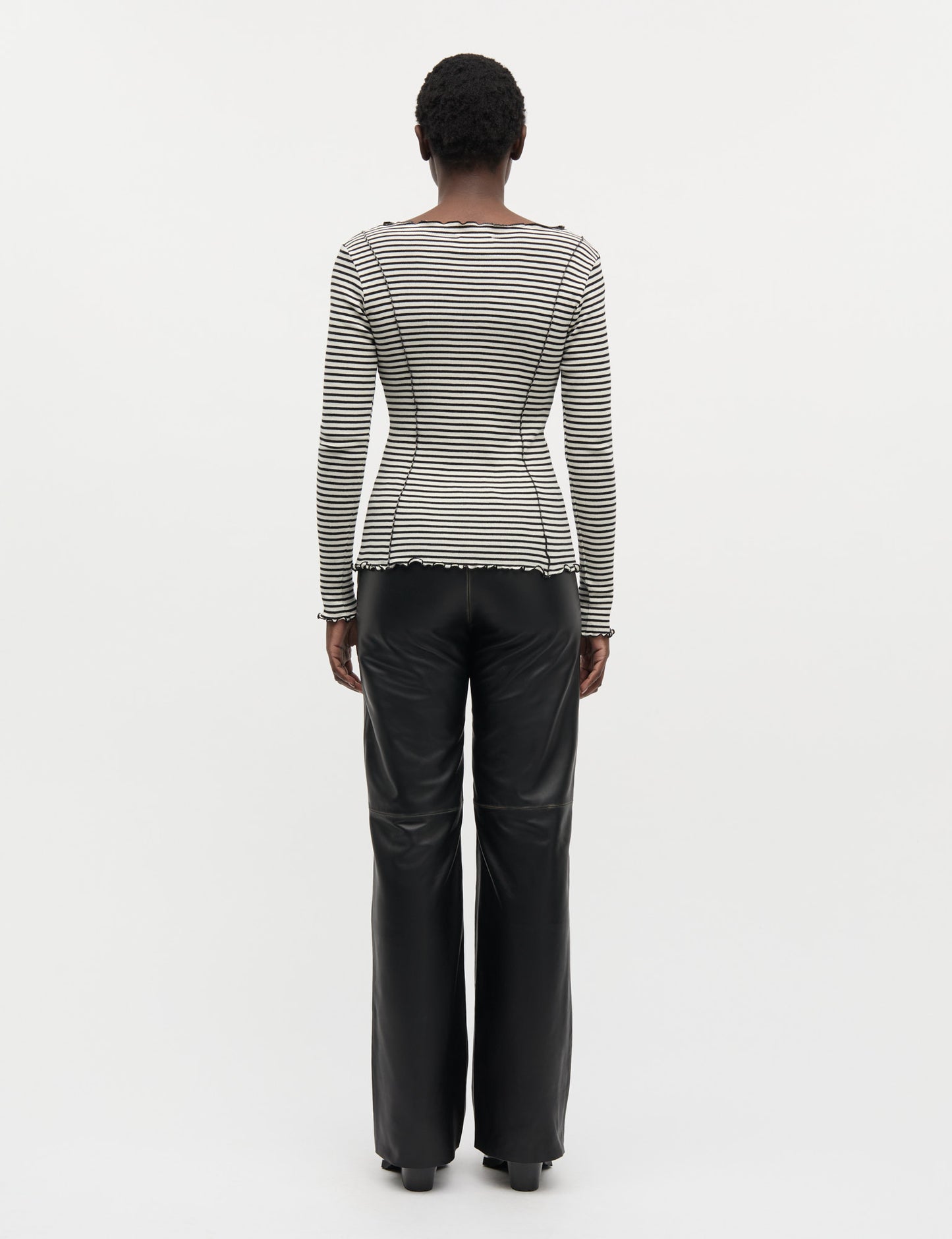 2x2 Cotton Stripe Siri Top, Vanilla Ice/Black