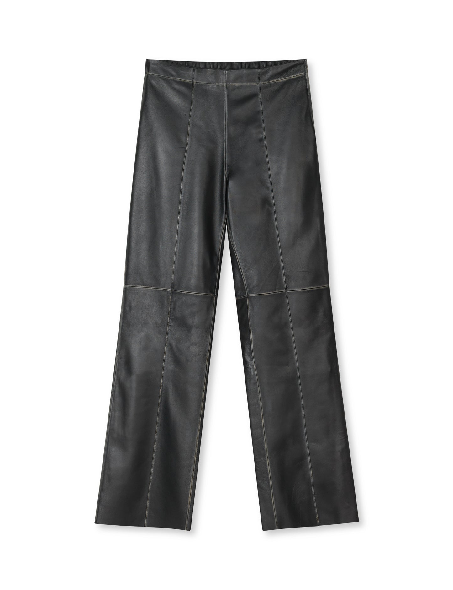 Smooth Leather Pirla Pants, Black