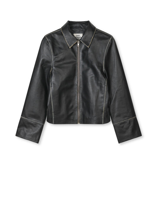 Smooth Leather Rachel Jacket, Black