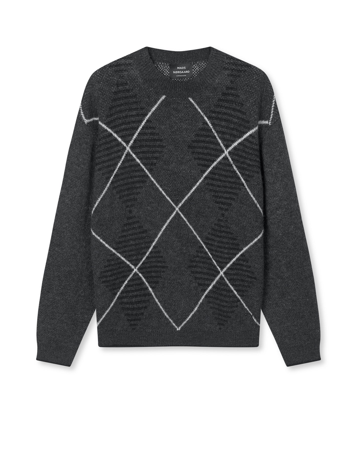 Comfy Wool Adam Argyle Knit, Asphalt